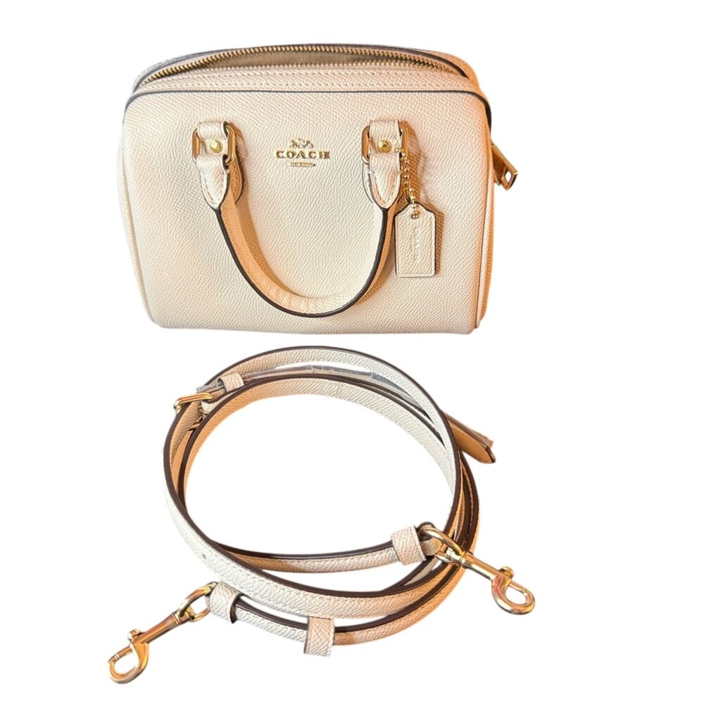Coach Ivory Satchel with Gold Accents
